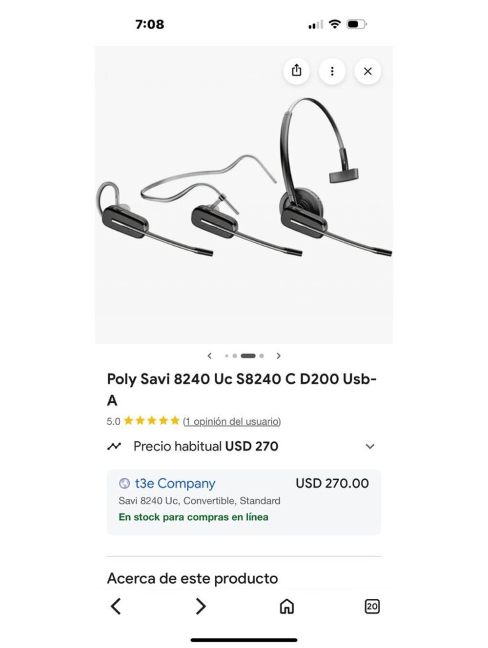 Poly Savi 8240 UC S8240 C D200 USB Headset - Picture 5 of 11